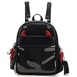 ENJOININ Goth Ita Bag Backpack with Pin Display for Women Halloween Purses and Handbags Fashion Black Shoulder Bag Crossbody Bag with 3 Inserts