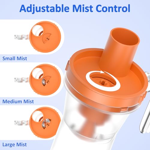 Smart Portable Nebulizer for Adults and Kids, Digital Nebulizer Machine for Kids, Breathing Treatment Machine Nebulizer, Nebulizer Compressor with Timer Function (Two Nebulizer Masks Included) - Thumbnail 6