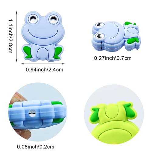 Image of 10 Pack Colorful Frog Knitting Needle Stoppers Knitting Needles Point Protectors Silicone Needle Point Protectors Knitting Accessories and Supplies Knitting Tools