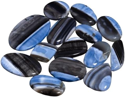 Natural Blue Opal Gemstone- Healing Crystals for DIY Jewelry Making -Loose Natural Cabochon -Perfect for Crafting Unique Jewelry Designs Gift for Her, Mother and Wife (5 pcs,...