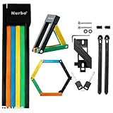 Nurbo Faltschloss für Fahrrad, 80 cm, Stahl gehärtet, Sicherheitsstufe C, mit Schlüssel, Schwarz mit bunten Gelenken, Wasserdicht, für E-Bike, Motorrad, Roller