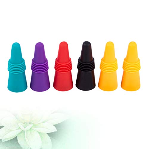 Hemoton 6 peças de tampas de vinho de silicone reutilizável selador de garrafas de bebidas de substi