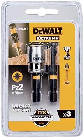 DeWalt DEWALT DEWDT70535T Impact Torsion 2 x PZ2 57mm and Magnetic Screwlock Sleeve,3 count (Pack of 1)