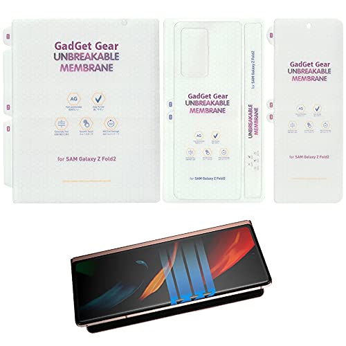 GADGET GEAR Samsung Galaxy Z Fold 2 Matte Unbreakable Screen Protector Hydrogel Membrane Covers Front Back and Main Screen With Edge to Edge Coverage and Easy Installation (B097JTDWH6) Amazon Price History, Amazon Price Tracker