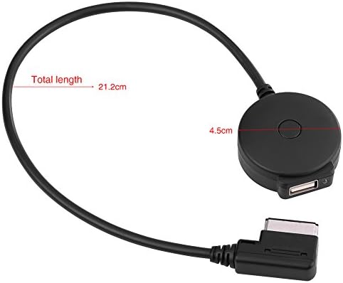 Qiilu Car AMI MDI Bluetooth Audio AUX Female USB Adapter Cable for A4 A6 Q5 Q7 Afterward 2009(Black)