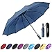 YumSur Regenschirm Taschenschirm umgekehrter Regenschirm Umbrella- inkl. Schirm-Tasche & Reise-Etui - Auf-Zu-Automatik, Teflon-Beschichtung, windsicher, stabil