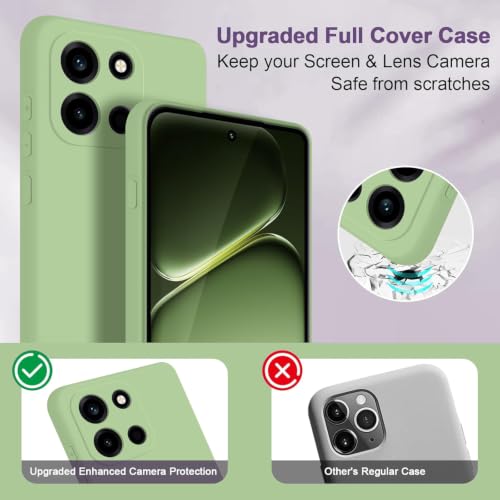 Image of DIZORO Microfiber Candy Compatible for Oneplus Nord 6 5G Smooth Touch Cushion Liquid Soft Silicone Gel Rubber Phone Case Non-Slip Full Body Protective Shockproof Back Cover - Matcha