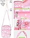 Lunch Box for Kids Girls Insulated Lunch Bag with Shoulder Strap and Pocket Pink Cute Lunch Cooler Thermal Meal Lunch Tote Bag for School Travel Outdoor, Rainbow Lunchbox, Practical Gif