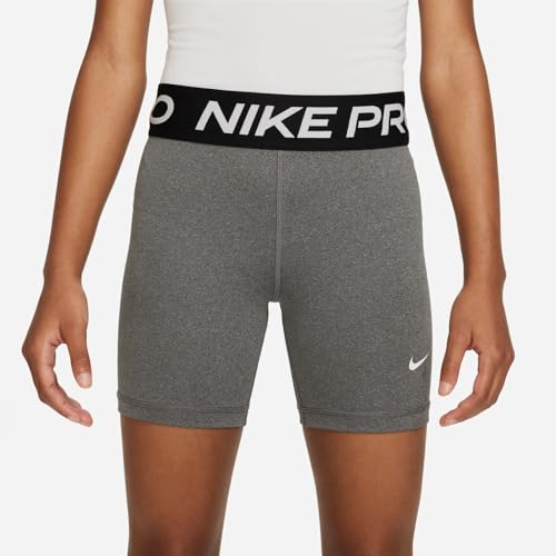 Nike Mädchen Shorts G Np Df 5In Short, Carbon Heather/White, FB1081-091, M