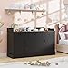 Vabches Kids Dresser Cabinet with 7 Drawers and Large Table Top, Multi-Functional Chest of Drawers, Baby Dresser, Kids Bedroom Furniture, Nightstand for Child’s Room, Black