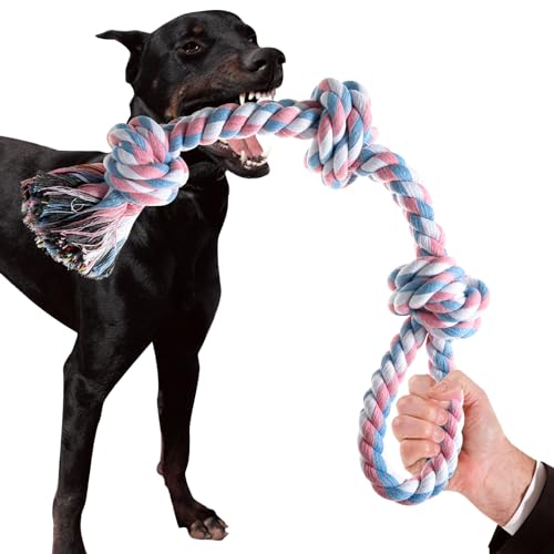 XIGOU Dog Rope Toys, Indestructible Dog Toy, Dog Chew Toys for Aggressive Chewers, Tough Puppy Teething Chew Toys for Boredom, Dental Cleaning Tug of War Dog Toy, Great for Small to Large Breed