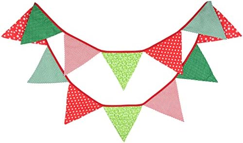 G2PLUS Double Sided Fabric Bunting Banner 3.3M Two Layer Flag Banner with 12 Triangle Pennants Vintage Cloth Garlands Shabby Chic Decoration for Bedroom Birthday Parties (Pink and Gray)