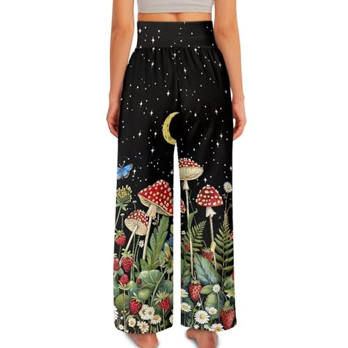 Women Loose Fit Summer Trousers Casual High Waisted Palazzo Pants with Pockets Plus Size Beach Travel Outfits4