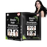 Schwarzes Haar Shampoo Dye -10pcs Instant Black Hair Shampoo Haarfärbeshampoo für Männer - Ohne Ammoniak, Natürliche Inhaltsstoffe, Sofortige Grauabdeckung, Langanhaltende Farbe, Für Bart & Haare