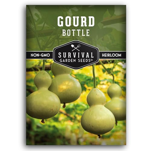 Bottle Gourd Seed for Planting - 1 Packet with Instructions to Plant & Grow Birdhouse or Calabash Gourds in Your Home Vegetable Garden - Non-GMO Heirloom Variety - Survival Garden Seeds
