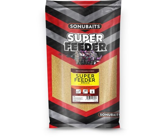 Sonubaits Super Feeder Bream Groundbait 2kg | Bream Fishing Groundbait for Natural Venues | Biscuit Rich Cereal Blend | Versatile for Feeder or Float Tactics | Ejects Feeder Perfectly | Code S1770052