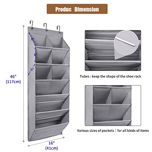 Tiktiger Over The Door Shoe Organizer,2 Pack Hanging Shoe Organizer Over The Door,9 Pockets Shoe Rack For Door With Hooks Shoe Storage Holder For Back Of Door #TOP1