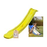 h2i Kinder Rutsche | Kinderrutsche für Garten | Anbaurutsche Outdoor | Gartenrutsche für Spielturm & Klettergerüst | stabile & wetterfeste Rutsche | Gelb