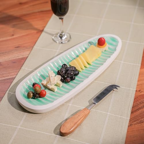 Image of Mango Wood Serving Platter - Natural Wooden Tray for Cheese, and Bread