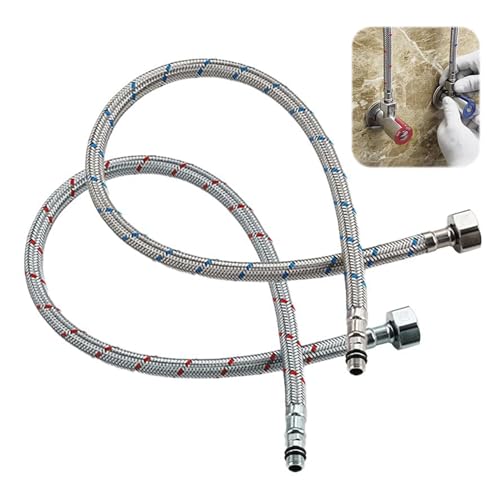 Anschlussschlauch Armatur, 2 Stück Flexschlauch 60cm, G1/2 x M10 Wasserhahn Schlauch Verlängerung, Flexschlauch Verlängerung Schlauch für Küchenarmatur für Mischbatterien