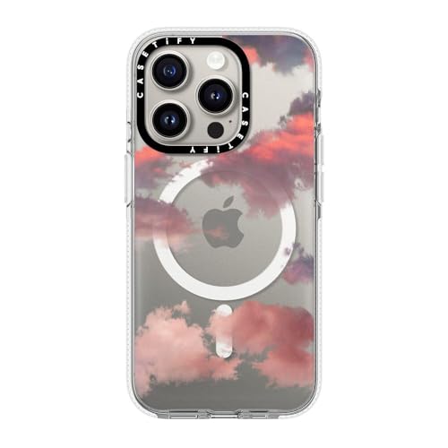 Coque iPhone 15 Pro antichoc 2 m compatible Magsafe motif nuages