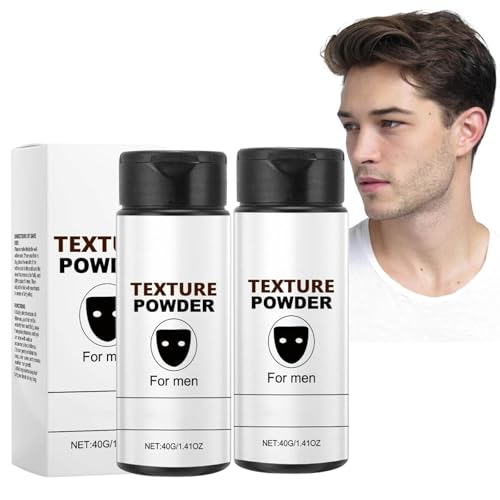 2PC Poudre Coiffante Homme, Poudre Texturisante Cheveux, Poudre Coiffante, Poudre Texture, Texture Powder pour Homme - Volumisante Texture Mate, Tenue Longue Durée, Naturel Aspect pour Cheveux