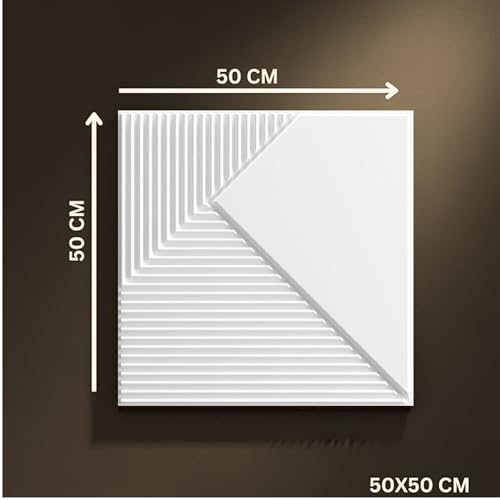 Image of Kayra Decor 3D PVC Wall Panels for Bedroom & Living Room | Fluted 1 Design | White Color | 19.7 x 19.7 Inch | Pack of 12 | 32.28 Sq Ft