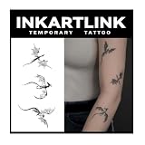 INKARTLINK Tattoo Tech, 2 Sheets Large Semi Permanent Tattoo, Adult Art Design Temporary Tattoos, Lasts 1-2 Weeks, Waterproof, Realistic Look, No Reflection (dragon)