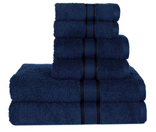 Ultra Soft 6 Piece Towel Set - Luxurious 100% Pure Ringspun Cotton, Quick