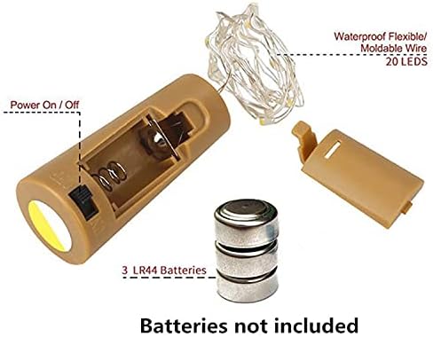 Bottle Lights,10 Pack 2M/6.6FT 20 LED Wine Bottle Cork Lights Mini DIY Lights For Party Birthday Wedding Bedrooms Indoor Christmas Outdoor Decoration(Multicolor)