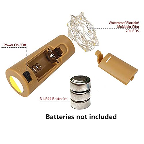 Bottle Lights 10 Pack 2M/6.6FT 20 LED Wine Bottle Cork Mini DIY Lights for Party Birthday Wedding Bedrooms Indoor Christmas Outdoor Decoration(Multicolor)