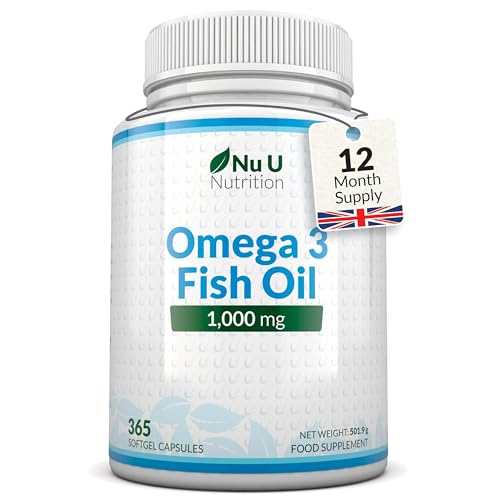 Omega 3 Fish Oil 1000mg - 365 Softgel Capsules - High Strength So...