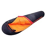 Saco de Dormir de Momia, Saco de Dormir de plumón de Pato cálido con Costuras Impermeables Disponible en 4 Estaciones (Negro)