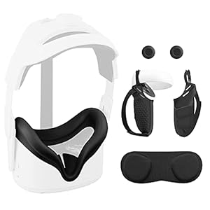 6in1, VR siliconen gezicht cover + vinger socket grip cover voor Oculus Quest 2 anti-throw touch controller handvat…