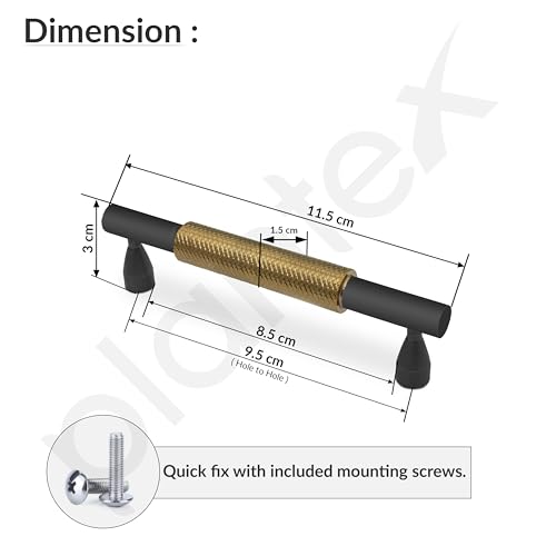Image of Plantex Cabinet Handle /96mm Handle for Cabinet /Wardrobe /Kitchen Handle /Door Pull-Push Handle for Home /Office - Pack of 1 (Brass Antique)