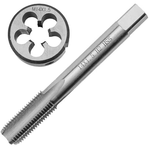 M14 x 1.5 Metric Thread Tap and Die Set, M14 x 1.5mm High-Speed Steel Machine Tap Die Set, Thread Tap And Round Thread Die Right Hand Cover