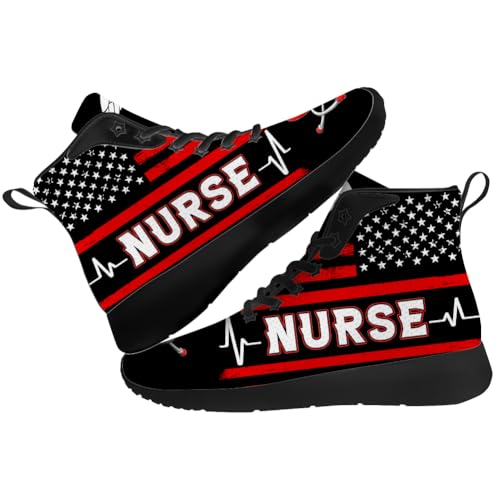 Nurse Print Shoes Womens Mens High Top Sneakers High Top Shoes Gifts for Men Women2