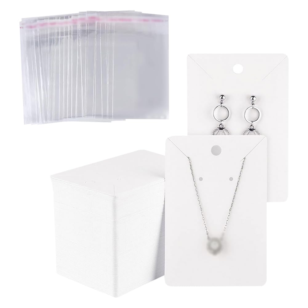 Support Carton Ovale Boucles D'oreilles, étiquette Blanche à Suspendre