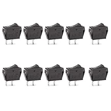 10 Pcs Environmental Protection Boat Rocker Switch AC 16A/250V 16A/125V 2 Solder Lug SPST On/Off 2 Pin Mini Boat Rocker Switch for Electrical Products