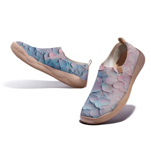 Women's Fashion Floral Breathable Painted Knitted Slip-On Casual Travel Shoes3
