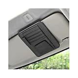 povtii Car Sun Visor Organizer, Waterproof Leather Car Sun Visor Storage Clip, Multifunctional Vehicle Sun Visor Folder with Sunglasses Clip, Universal Interior Car Accessories (Black)