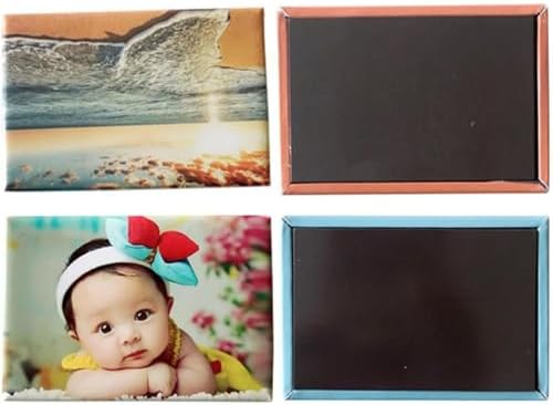 Photo Magnet Machine, Square Badge Maker with Punch Die Cutter + 100 Components for DIY Homemade Fridge Magnets
