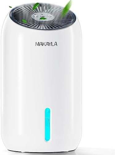 Dehumidifiers for Home,Makayla Dehumidifier 56oz(1650ml), Dehumidifier for Bedroom (550sq ft) with 2 Working Modes and Auto Shut-off, Dual-Semiconductor Quiet Small Dehumidifier for Basement,Bathroom,Kitchen,RV