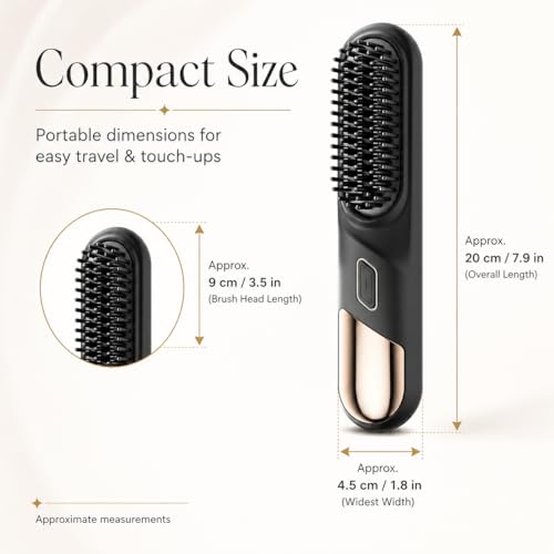 Cepillo alisador de cabello inalámbrico mini portátil negro miniatura 5