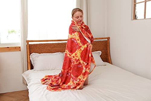 Pizza Throw Fuzzy Soft Blanket For Kids And Adult, Novelty Realistic Funny Food Warm 285 Gms Cozy Flannel Blanket #TOP7