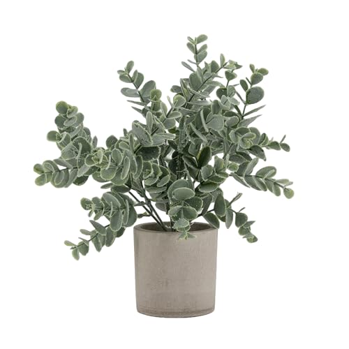 DARO DEKO Täuschend echter Eukalyptus im modernen Topf - Hochwertige Kunstpflanze für stilvolle Dekoration - Pflegeleicht & langlebig - 25 cm hoch