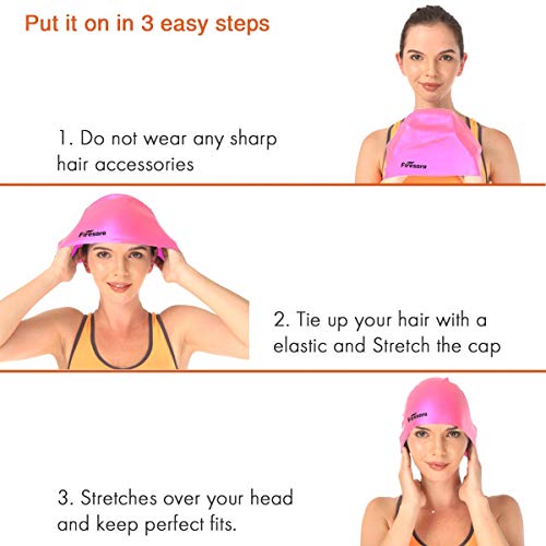 Swim Cap, Firesara Original Updated Swimming Cap 3D Ergonomic Design Comfortable Durable Ear Protection For Women Kids Adults Men Boys Girls For Long Or Short Hair With Nose Clip And Ear Plugs (Pink) #TOP3