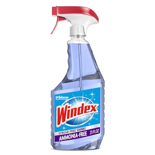 Windex Glass and Window Cleaner Spray Bottle, Ammonia Free, Packaging Designed to Prevent Leakage and Breaking, Surface Cleaning Spray, Crystal Rain Scent, 23 Fl Oz