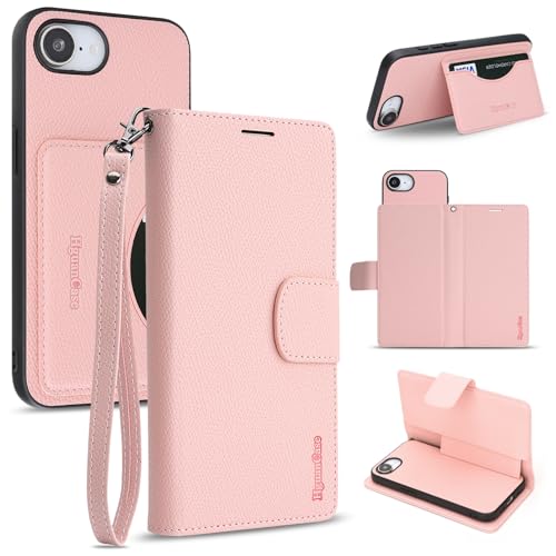�yRFID �J�[�h���[�z iPhone 17e / 16e �p �P�[�X 2in1 �蒠�^ PU���U�[ �}�O�l�b�g �J�����ی� �X�g���b�v�t�� �ϏՌ� �A�C�t�H�� �J�o�[ (�s���N)