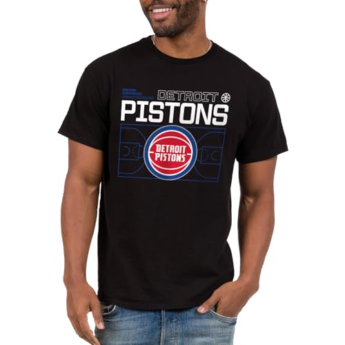 Junk Food NBA - Detroit Pistons Tech Court Adult SS T-Shirt Black